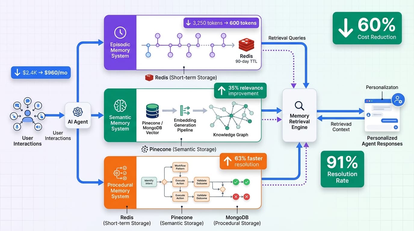 AI Agent Memory Systems Cut Costs 60% with Long-Term Context 2026