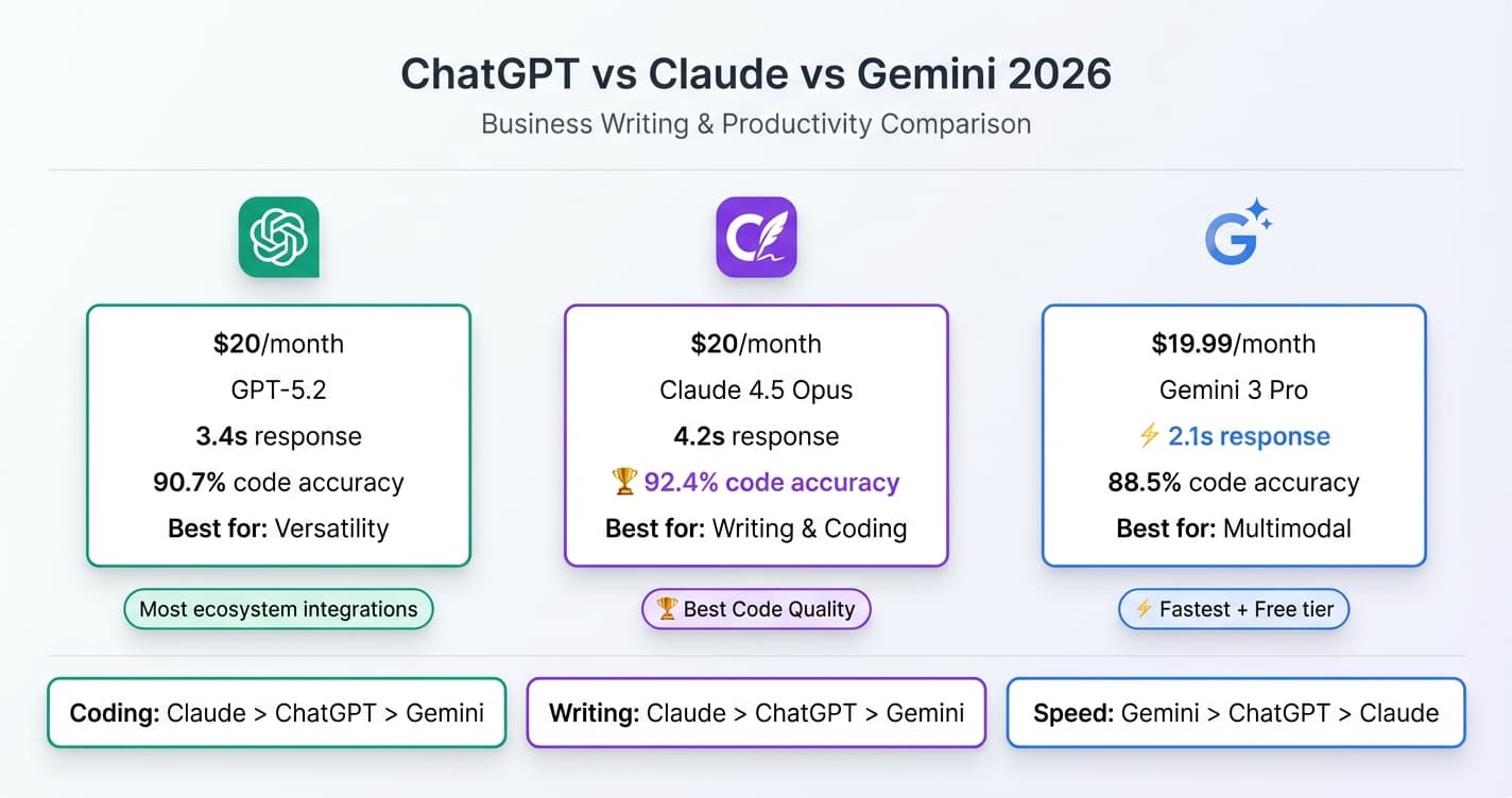 ChatGPT vs Claude for Business Writing: Which AI Saves More Time in 2026?